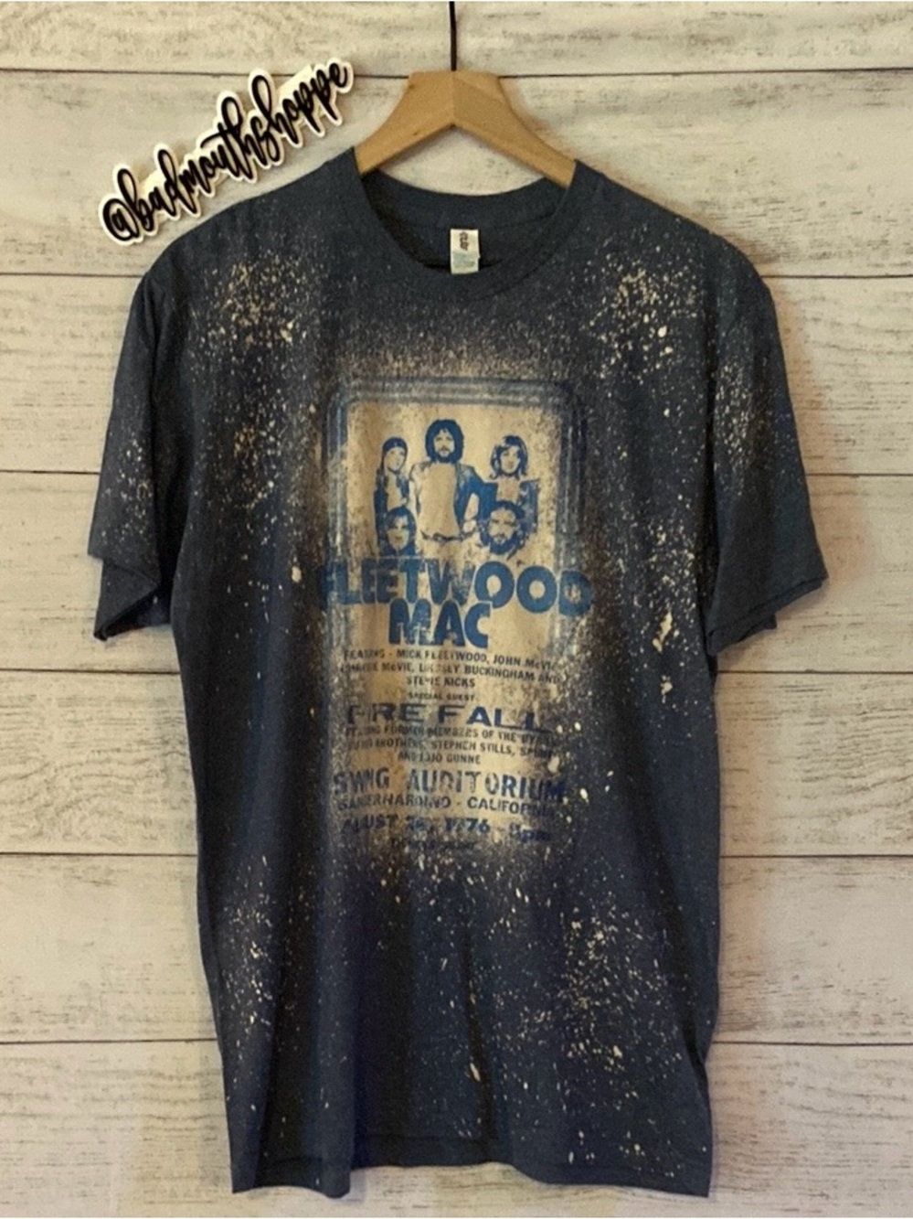 Fleetwood Mac Distressed Vintage Style Band Tee Shirt Large